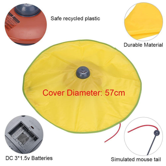 Interactive Electric Cat Toy With Rotating Wand And Nylon Cover 4 Speed Modes