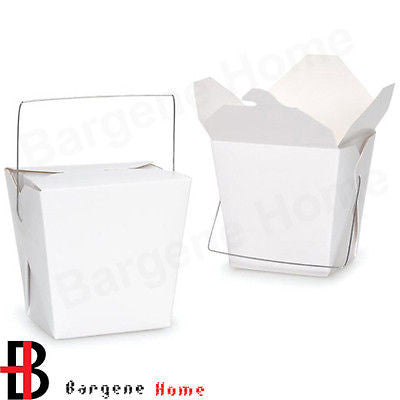 20 X 455Ml/16Oz White Noodle Box With Metal Handle