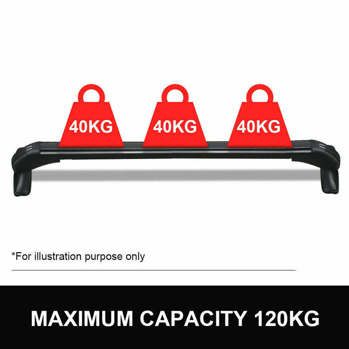 105Cm Universal Car Roof Racks Carrier Adjustable Cross Bars Aluminium Alloy Lockable