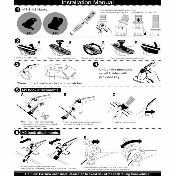 105Cm Universal Car Roof Racks Carrier Adjustable Cross Bars Aluminium Alloy Lockable