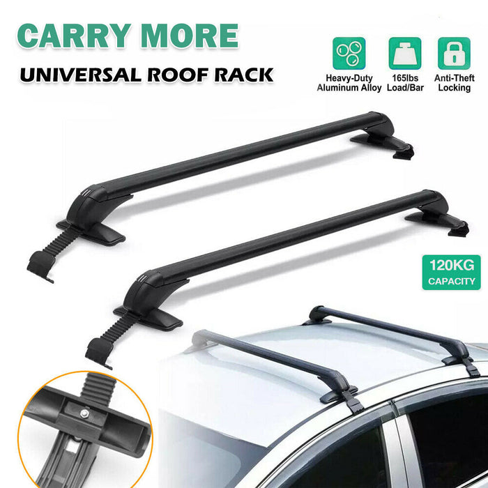 105Cm Universal Car Roof Racks Carrier Adjustable Cross Bars Aluminium Alloy Lockable