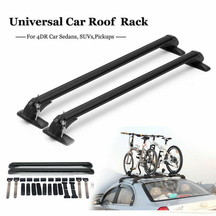 115Cm Universal Car Roof Racks Carrier Adjustable Cross Bars Aluminium Alloy Lockable
