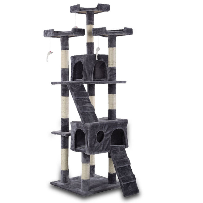 170Cm Cat Tree Scratching Post Scratcher Pole Gym Toy House Furniture Multilevel - Grey