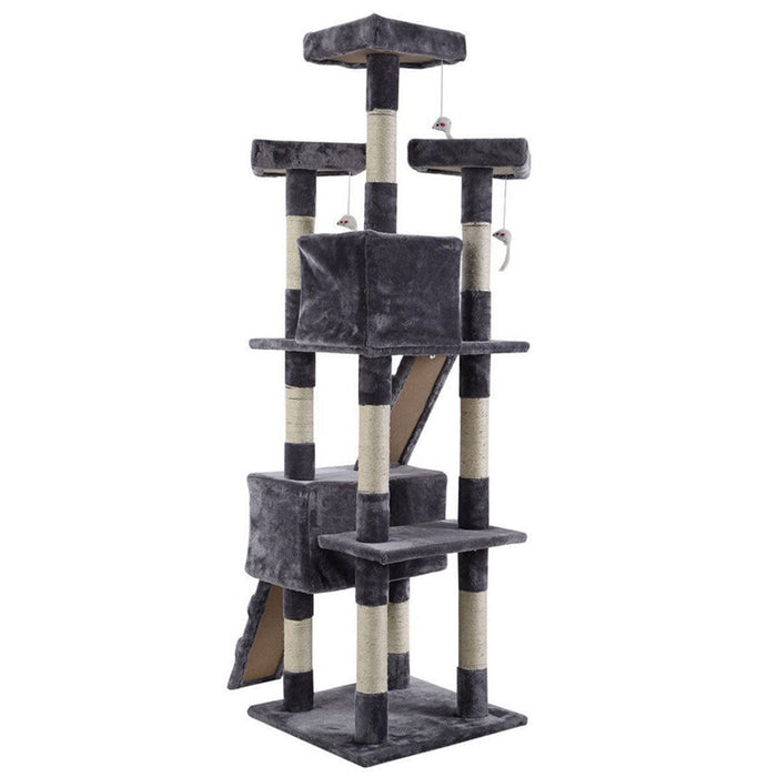 170Cm Cat Tree Scratching Post Scratcher Pole Gym Toy House Furniture Multilevel - Grey