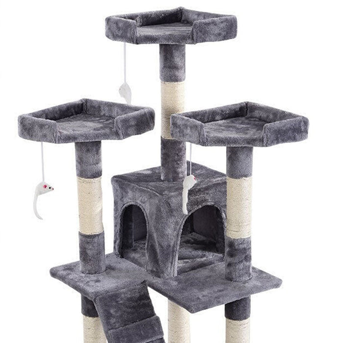 170Cm Cat Tree Scratching Post Scratcher Pole Gym Toy House Furniture Multilevel - Grey