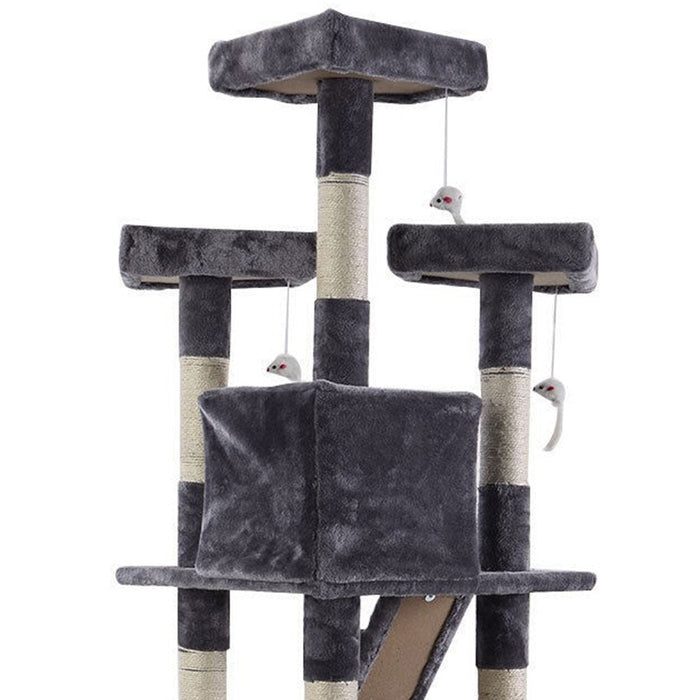 170Cm Cat Tree Scratching Post Scratcher Pole Gym Toy House Furniture Multilevel - Grey