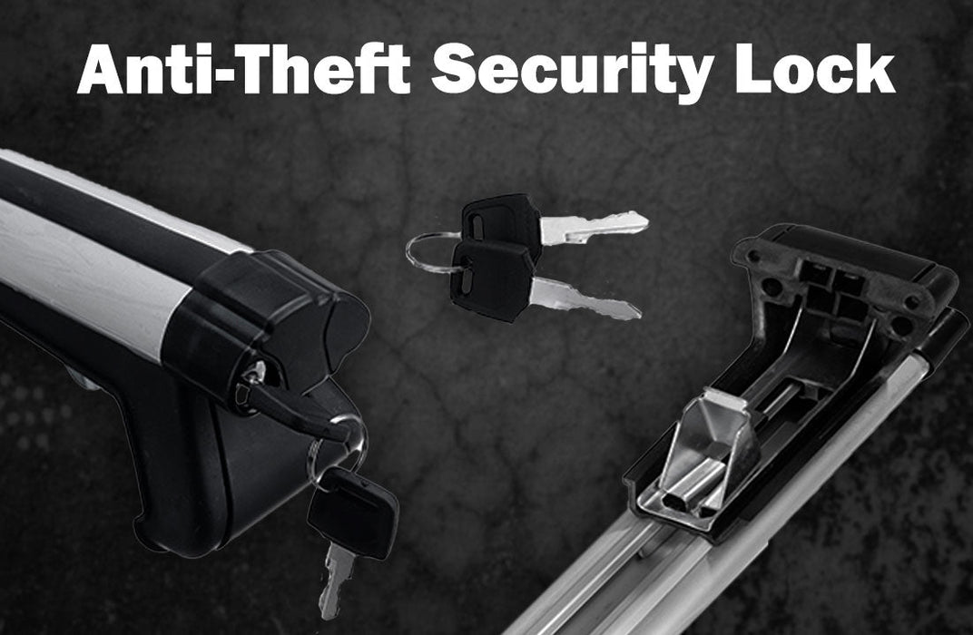 125Cm Universal Adjustable Aluminum Alloy Car Roof Rack Cross Bars Carrier Lock