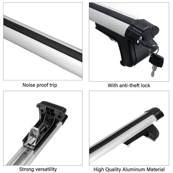 125Cm Universal Adjustable Aluminum Alloy Car Roof Rack Cross Bars Carrier Lock
