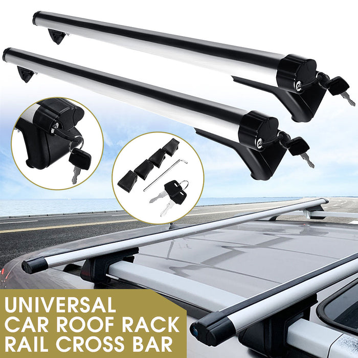 135Cm Universal Adjustable Aluminum Alloy Car Roof Rack Cross Bars Carrier Lock