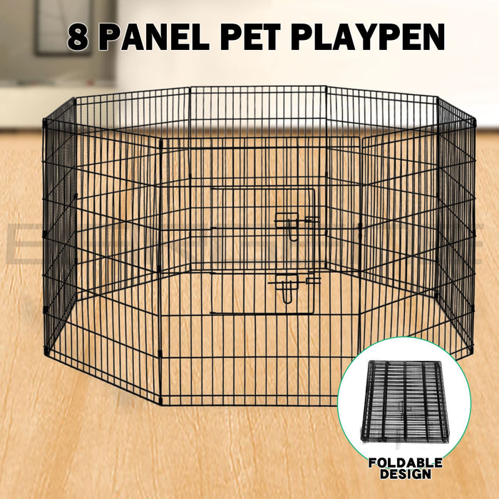 36" 8 Panel Pet Dog Playpen Puppy Exercise Cage Enclosure Fence Play Pen