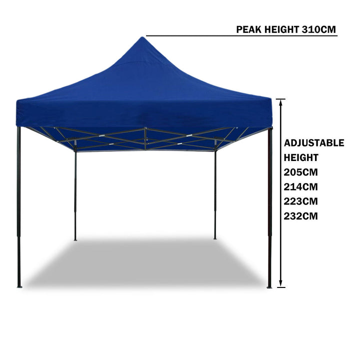 3X3M Pop Up Gazebo Outdoor Tent Folding Marquee Party Camping Market Canopy - Blue