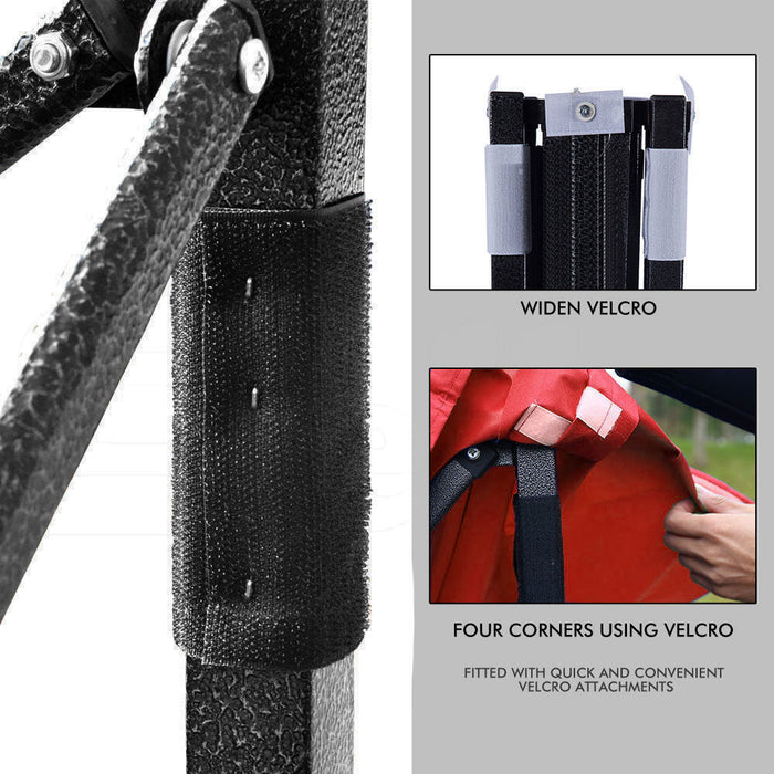 3X3M Pop Up Gazebo Outdoor Tent Folding Marquee Party Camping Market Canopy - Red