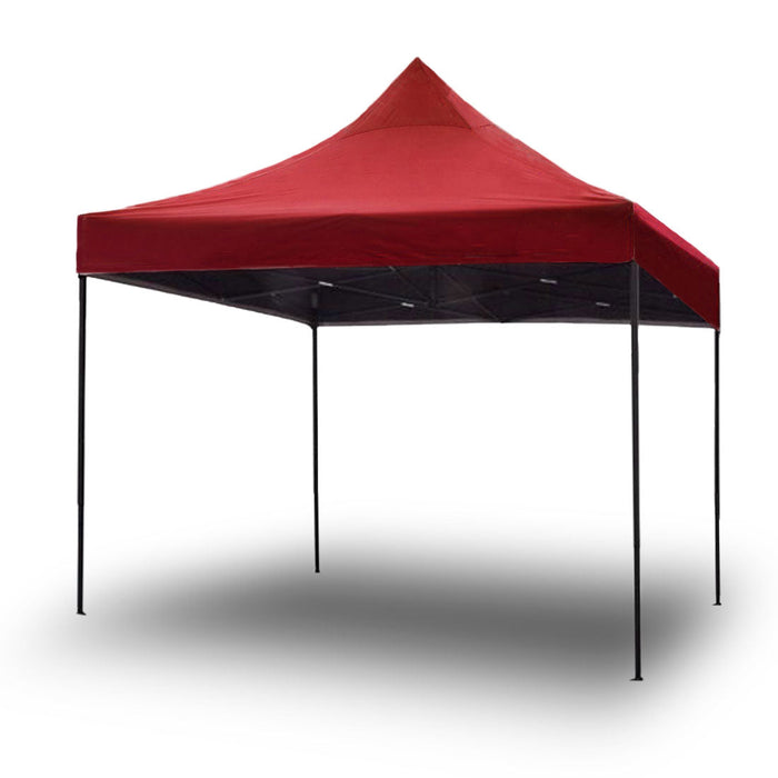 3X3M Pop Up Gazebo Outdoor Tent Folding Marquee Party Camping Market Canopy With Side Wall - Red