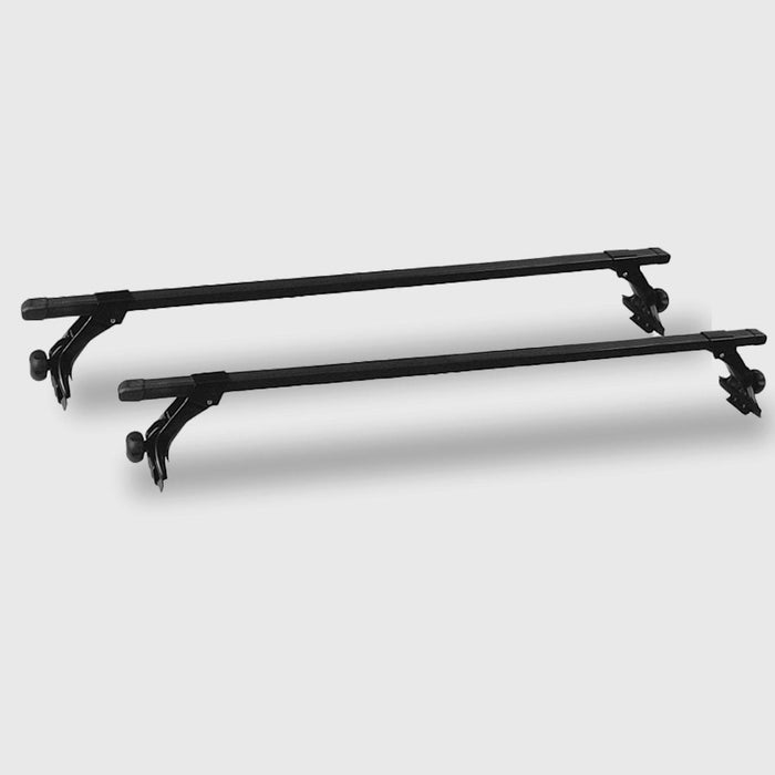 120Cm Universal Rain Gutter Car Roof Rack Cross Bars Black Adjustable Brackets Large