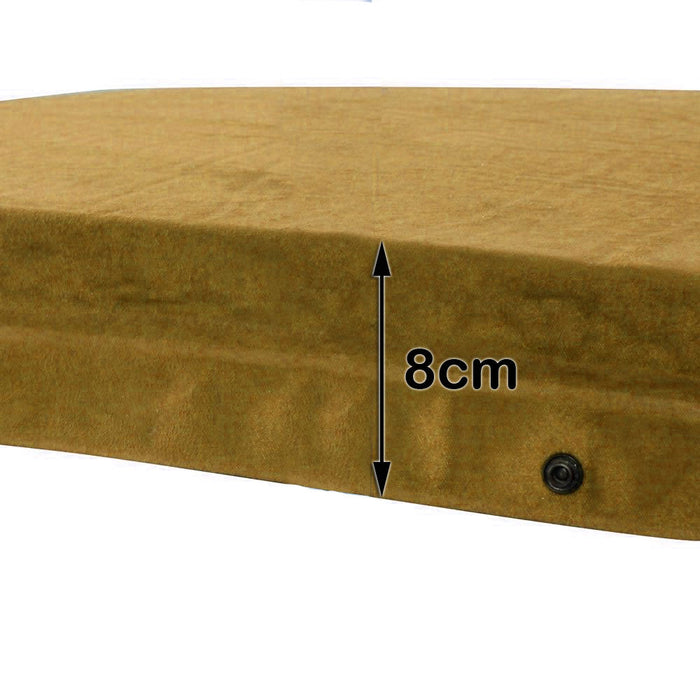 Double Self Inflating Mattress Sleeping Sedue Mat Air Bed Camping Camp Hiking Joinable - Beige