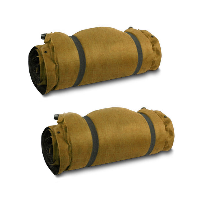 Double Self Inflating Mattress Sleeping Sedue Mat Air Bed Camping Camp Hiking Joinable - Beige