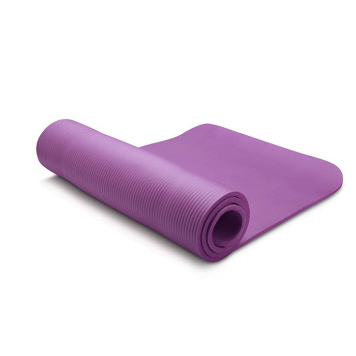 10Mm Extra Thick Nbr Yoga Mat Gym Pilates Fitness Exercise - Purple