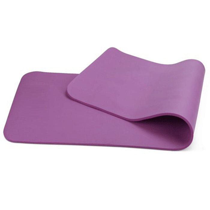 10Mm Extra Thick Nbr Yoga Mat Gym Pilates Fitness Exercise - Purple