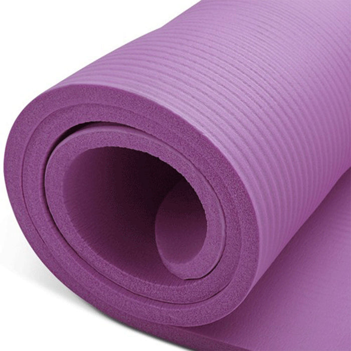 10Mm Extra Thick Nbr Yoga Mat Gym Pilates Fitness Exercise - Purple