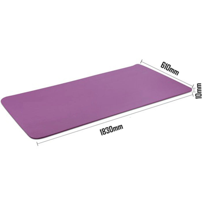 10Mm Extra Thick Nbr Yoga Mat Gym Pilates Fitness Exercise - Purple