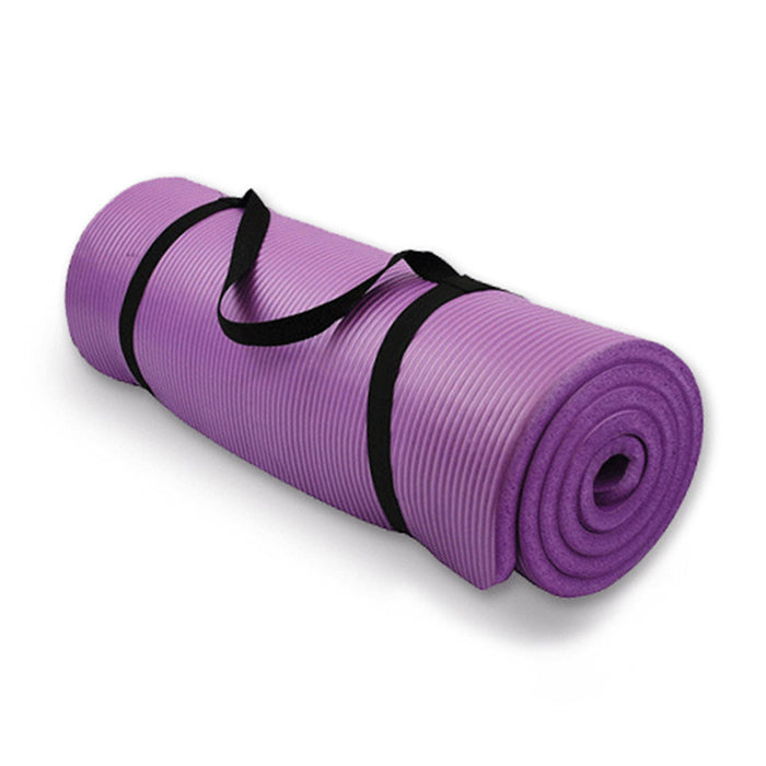 10Mm Extra Thick Nbr Yoga Mat Gym Pilates Fitness Exercise - Purple