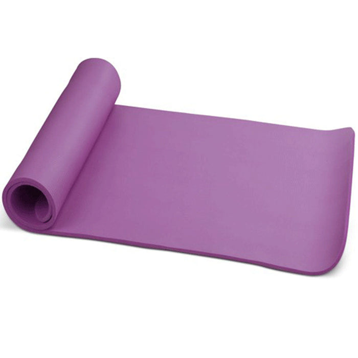 10Mm Extra Thick Nbr Yoga Mat Gym Pilates Fitness Exercise - Purple