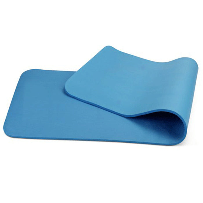 10Mm Extra Thick Nbr Yoga Mat Gym Pilates Fitness Exercise - Blue