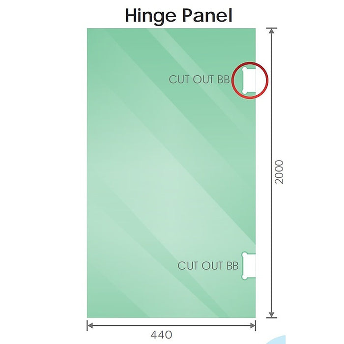 110X80Cm Corner Frameless Shower Screen With Nickel Channel And Ss Hinges Square Double Pull Handle