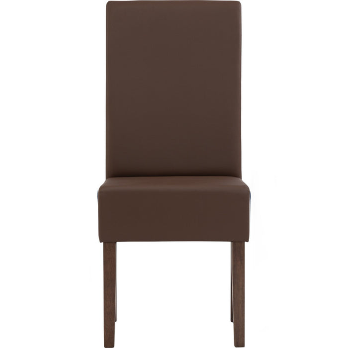 Mesi Dining Chair X2 - Cocoa Legs Mocha Colour Vinyl Upholstery
