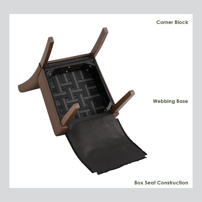 Mesi Dining Chair X2 - Cocoa Legs Mocha Colour Vinyl Upholstery