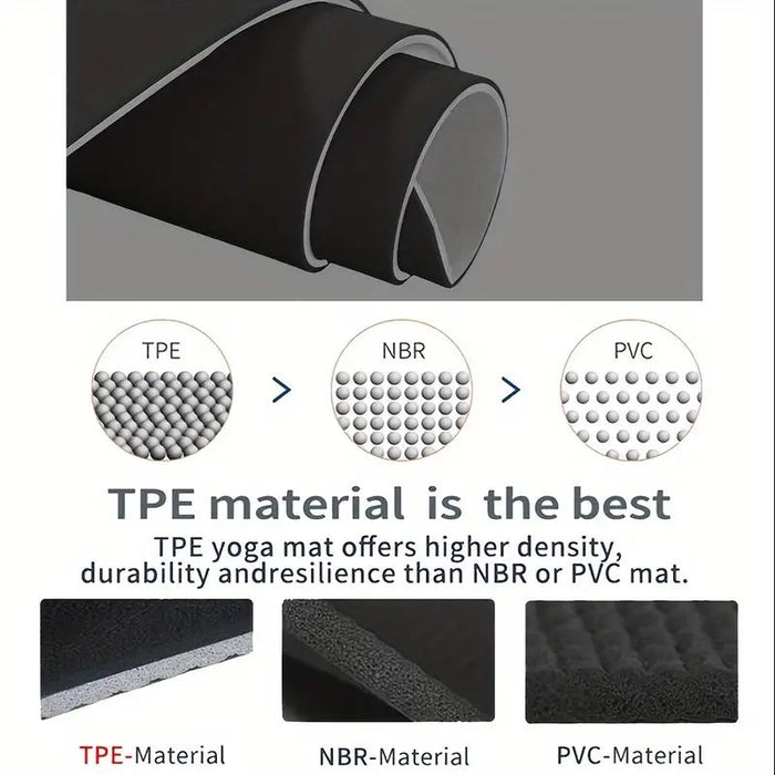 Sport Tpe Yoga Mat Exercise Workout Mats Fitness Mat For Home Gym Black 6Mm