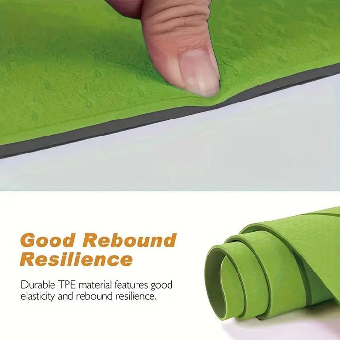 Sport Tpe Yoga Mat Exercise Workout Mats Fitness Mat For Home Gym Green 6Mm