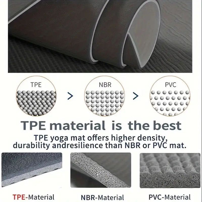 Sport Tpe Yoga Mat Exercise Workout Mats Fitness Mat For Home Gym Grey 6Mm