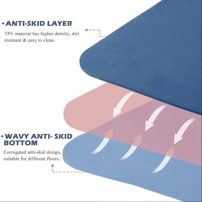 Sport Tpe Yoga Mat Exercise Workout Mats Fitness Mat For Home Gym Blue 8Mm