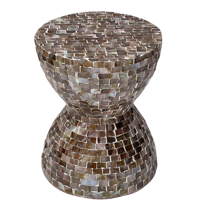 Toned Mother Of Pearl Stool / Side Table