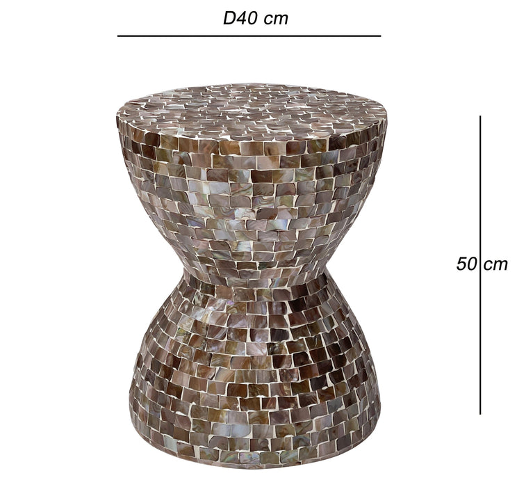 Toned Mother Of Pearl Stool / Side Table