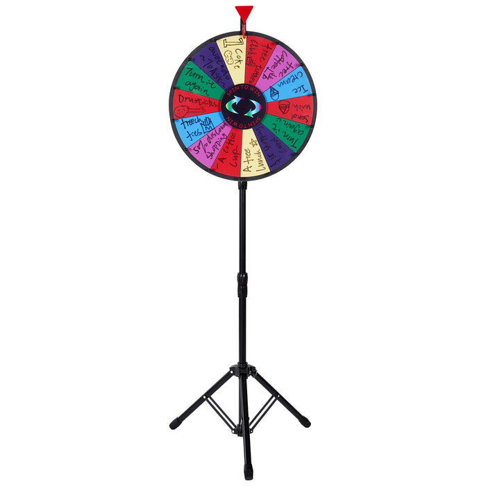 18 Inch Tabletop Color Prize Wheel With Folding Tripod Floor Stand 14 Slots Dry Erase