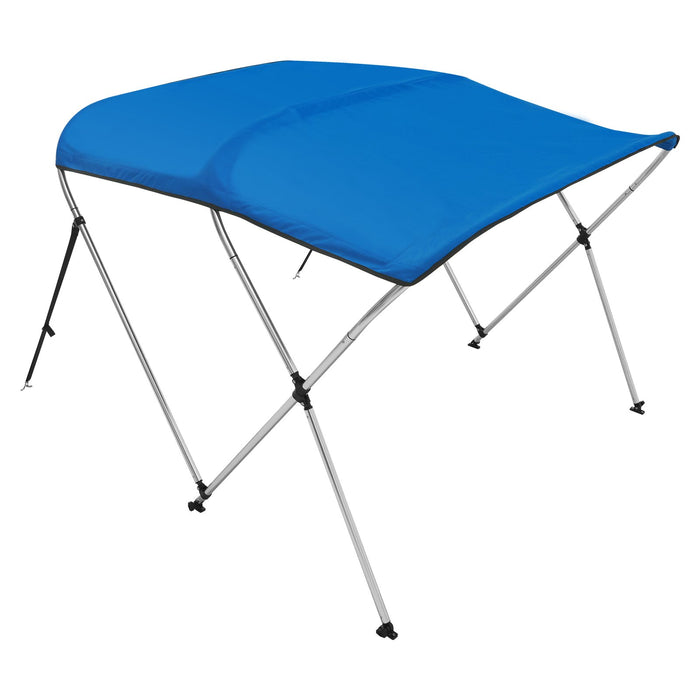 3 Bow Bimini Top Boat Cover 900D Polyester Canopy With 1" Aluminum Alloy Frame Waterproof And Sun Shade Includes Storage Boot 2 Support Poles 4 Straps 6'L X 46"H X 61"-66"W Pacific Blue