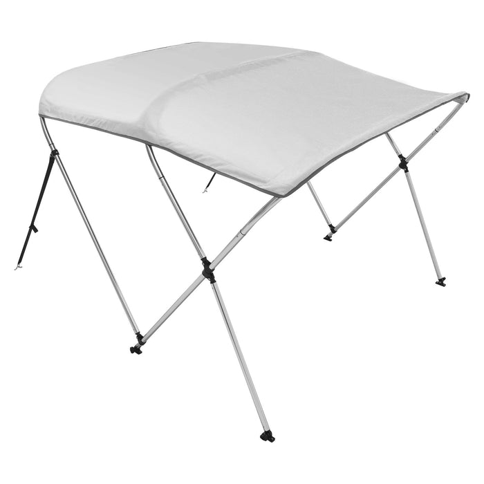 3 Bow Bimini Top Boat Cover 900D Polyester Canopy With 1" Aluminum Alloy Frame Waterproof And Sun Shade Includes Storage Boot 2 Support Poles 4 Straps 6'L X 46"H X 67"-72"W Light Grey