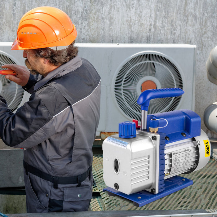 4Cfm 1 / 4Hp Rotary Vane Vacuum Pump + R134Amanifold Gauge Tester Charging +Hose