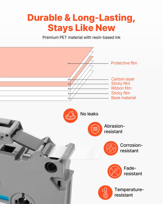 Label Maker Tape 4 Pack 0.47 In / 12 Mm Black On White Label Maker Refills Compatible For Various Types Of Brother P-Touch Labelers Durable & Long-Lasting Replacement For Letra Tag Tze-231