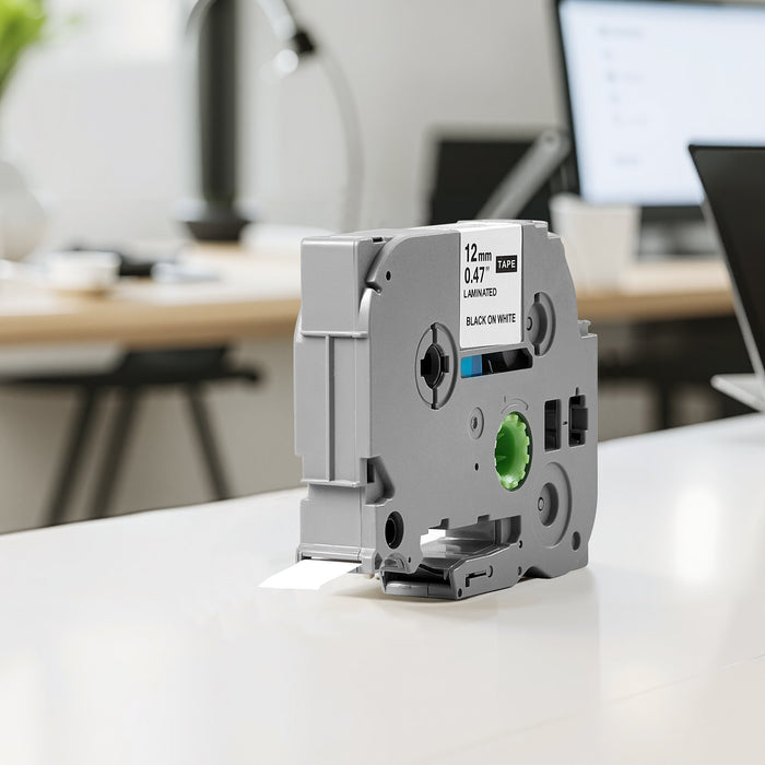 Label Maker Tape 4 Pack 0.47 In / 12 Mm Black On White Label Maker Refills Compatible For Various Types Of Brother P-Touch Labelers Durable & Long-Lasting Replacement For Letra Tag Tze-231