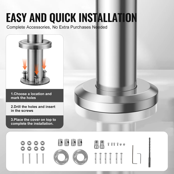 39.4In Handrails For Outdoor Steps 2 Crossbars Staircase For Porch Deck