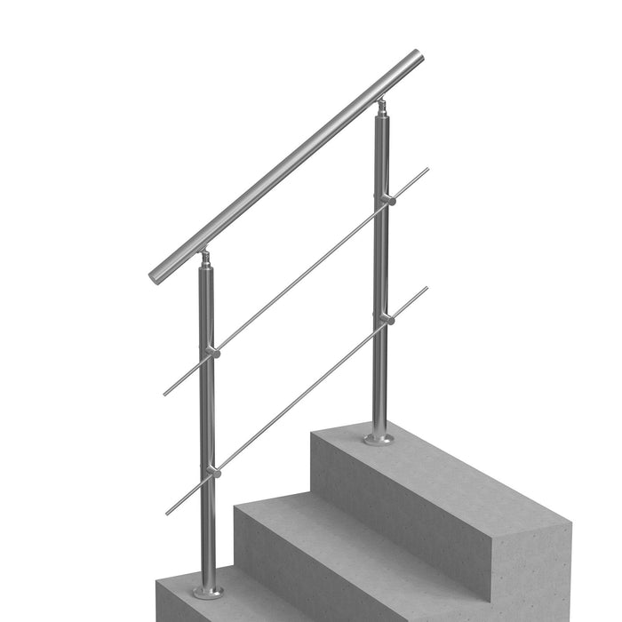 39.4In Handrails For Outdoor Steps 2 Crossbars Staircase For Porch Deck