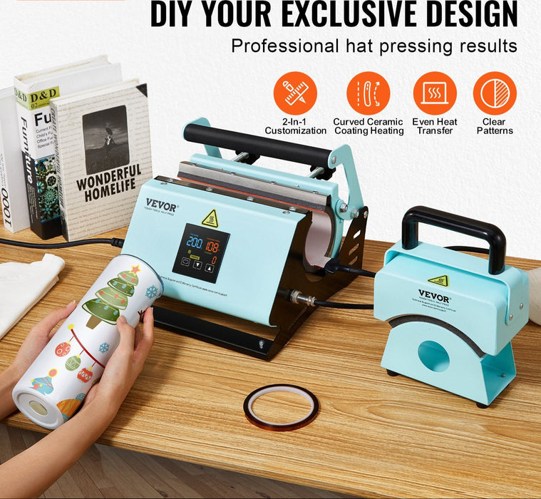 2 In 1 Tumbler And Hat Heat Press Machine Heat Machine For Caps Hats Mugs