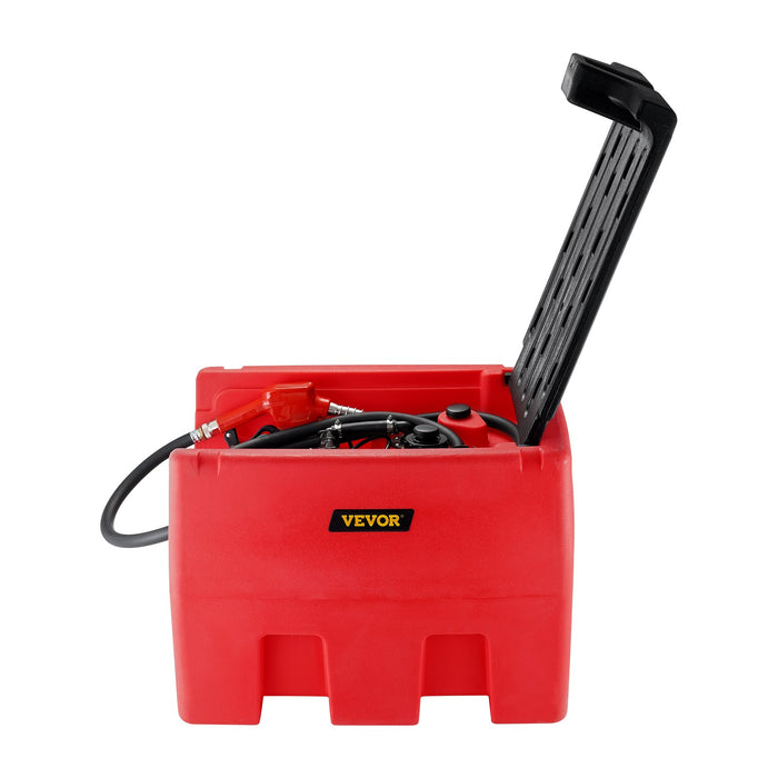 Portable Diesel & Gasoline Tank 182L 10.6 Gpm Flow Rate Diesel Fuel Tank With Electric Transfer Pump 4 M Hose Auto Fueling Nozzle Diesel Transfer Tank For Easy Fuel Transportation Red