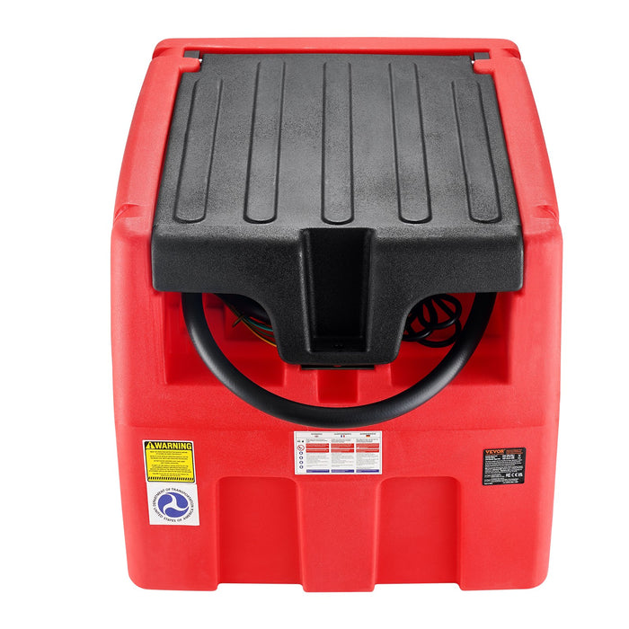 Portable Diesel & Gasoline Tank 182L 10.6 Gpm Flow Rate Diesel Fuel Tank With Electric Transfer Pump 4 M Hose Auto Fueling Nozzle Diesel Transfer Tank For Easy Fuel Transportation Red