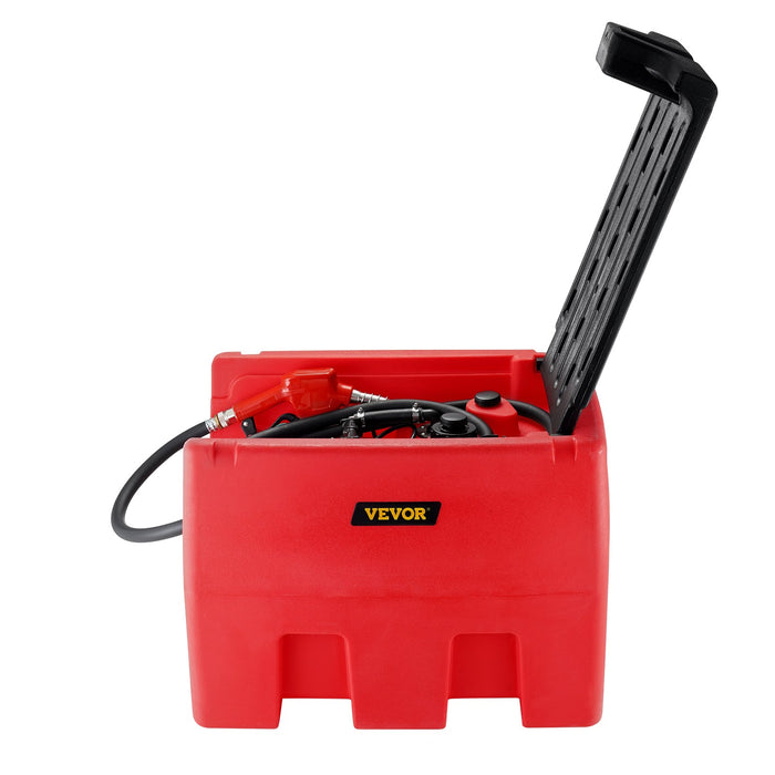 Portable Diesel & Gasoline Tank 182L 10.6 Gpm Flow Rate Diesel Fuel Tank With Electric Transfer Pump 4 M Hose Auto Fueling Nozzle Diesel Transfer Tank For Easy Fuel Transportation Red