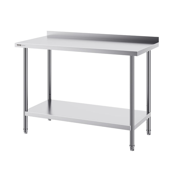 24 X 48 X 36 Inch Stainless Steel Work Table Commercial Food Prep Worktable Heavy Duty Prep Worktable Metal Work Table With Adjustable Height For Restaurant Home And Hotel