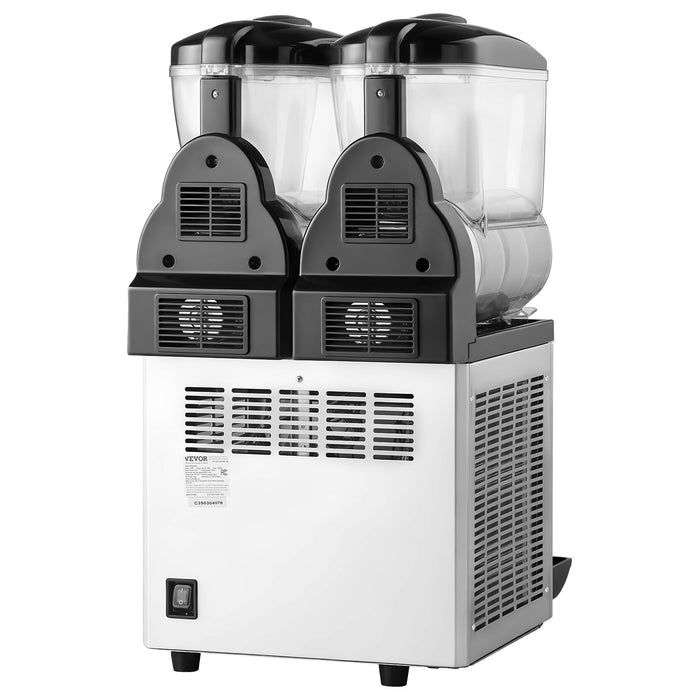 Commercial Frozen Drink Maker 15Lx2 Double Tank Slushy Machine 120 Cups Stainless Steel Margarita Smoothie Frozen Drink Machine Slushie Maker For Home Party Restaurants Cafe Bars
